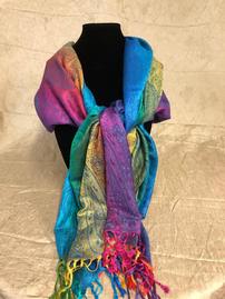 Handpicked from Florence, Italy Multicolor Silk Scarf/Shawl 202//269